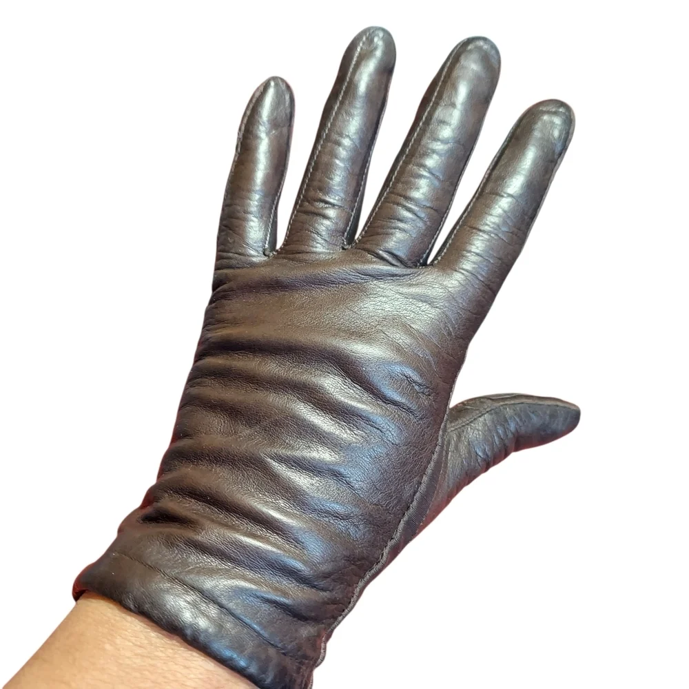Isotoner by Aris Leather Driving Gloves Lined Women's - Picture 14 of 14